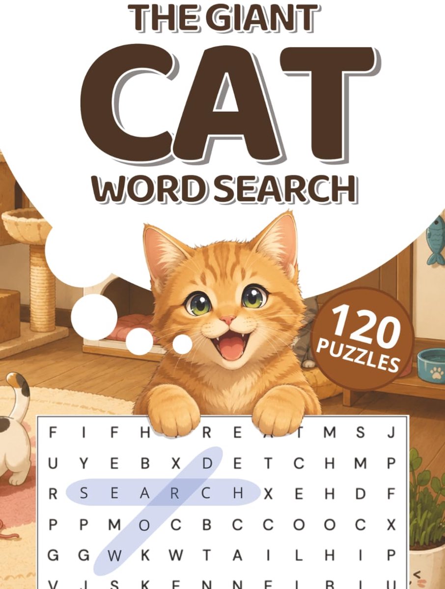 The Giant Cat Word Search: Large Print Word Search Puzzle Book with 120 Fun Cat-Themed Word Find Puzzles for Adults - ShopVlot
