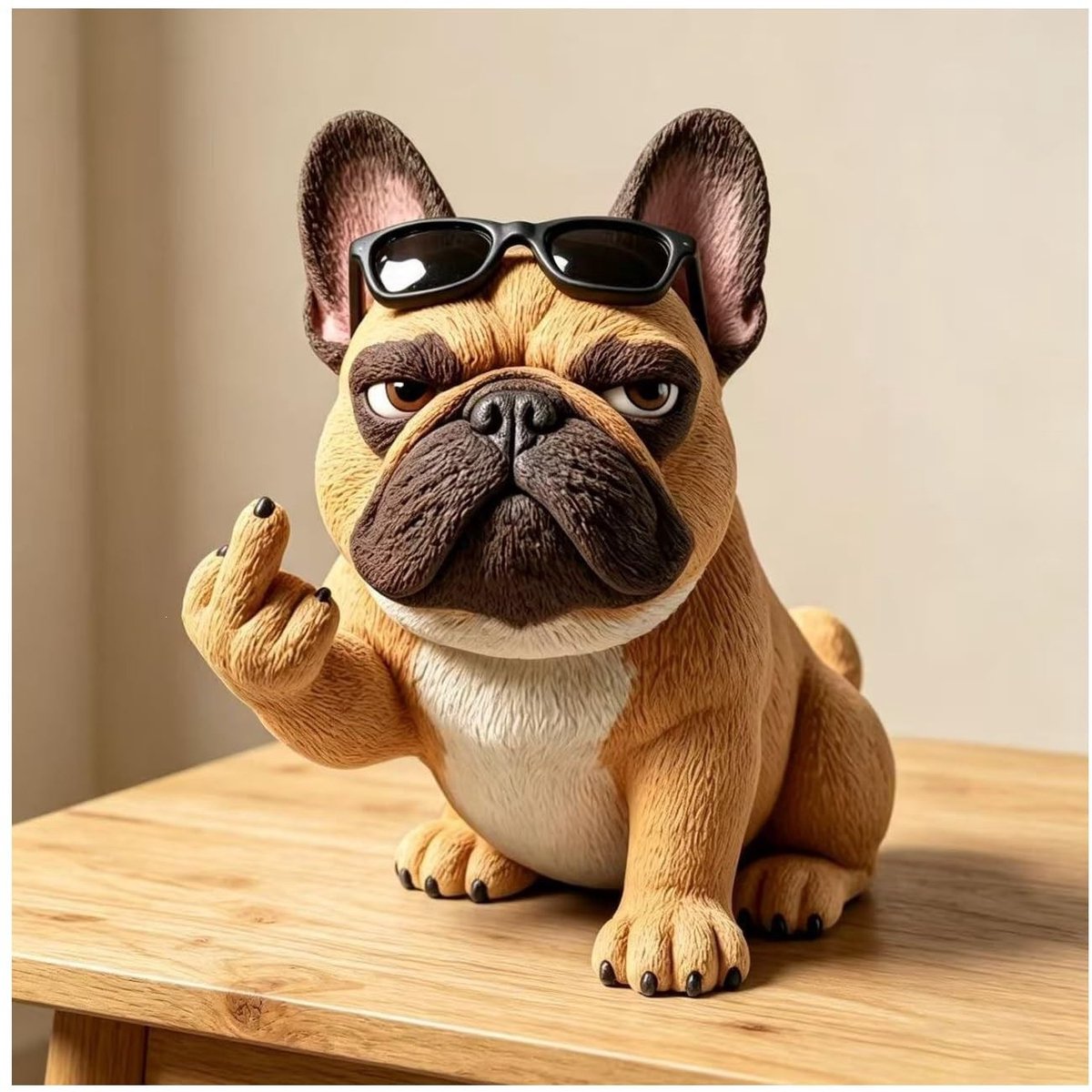 Elzusha - Grappig Bulldog Bureau Ornament - Middelvinger Beeldje