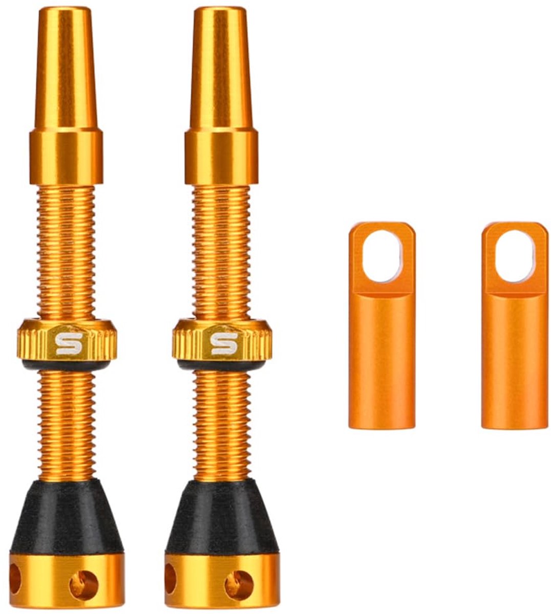 CYSKY Presta Tubeless ventielen, 2 stuks, 40 mm, 44 mm, met ventielverwijderaar en ventieldoppen, geschikt voor de - ShopVlot