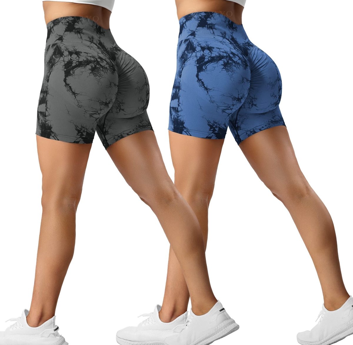 Elzusha - Sport shorts met butt scrunch - Hoge taille - 2-pack