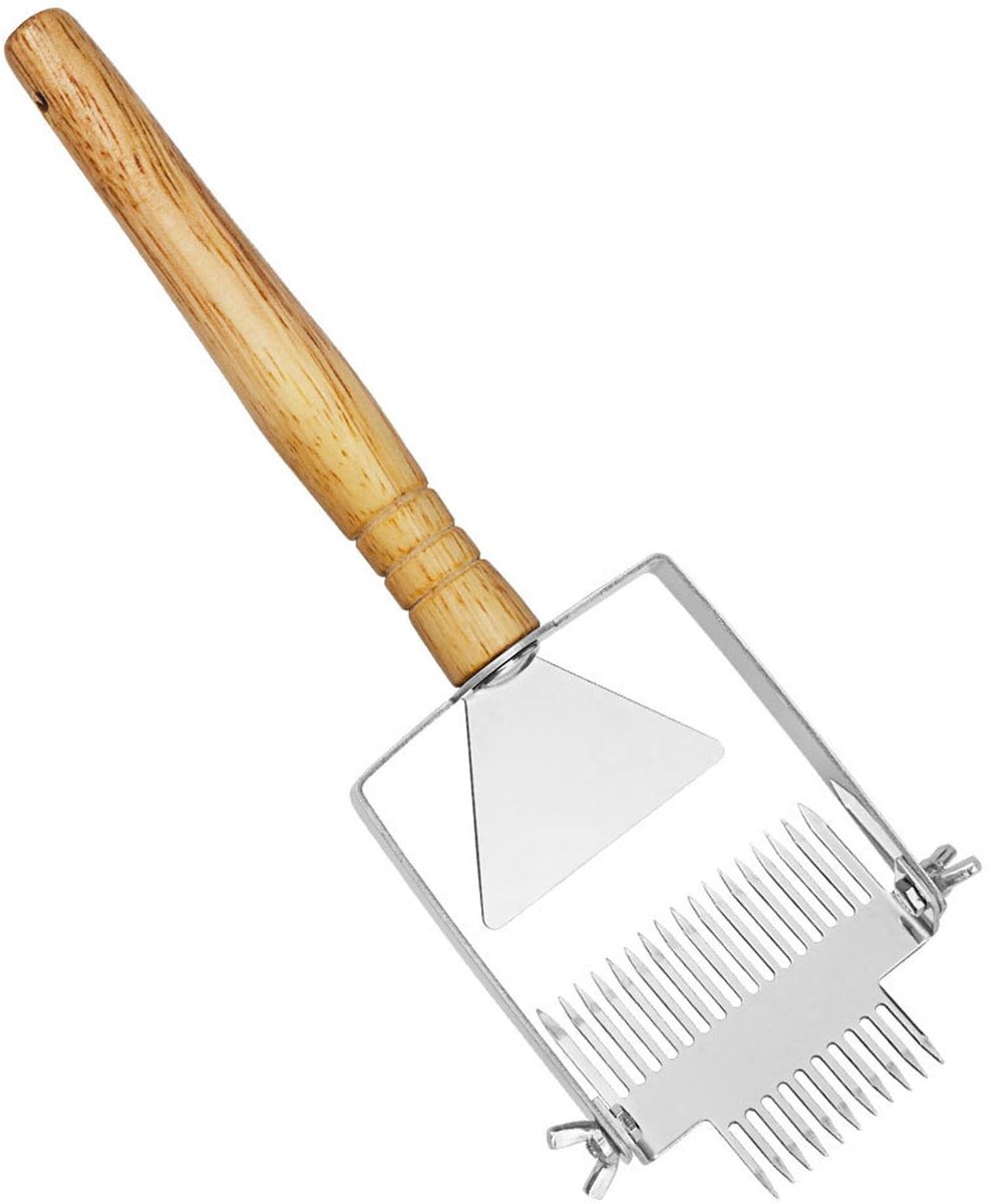 Elzusha - Roestvrijstalen Ontdekkingsvork voor Honing met Houten Handvat