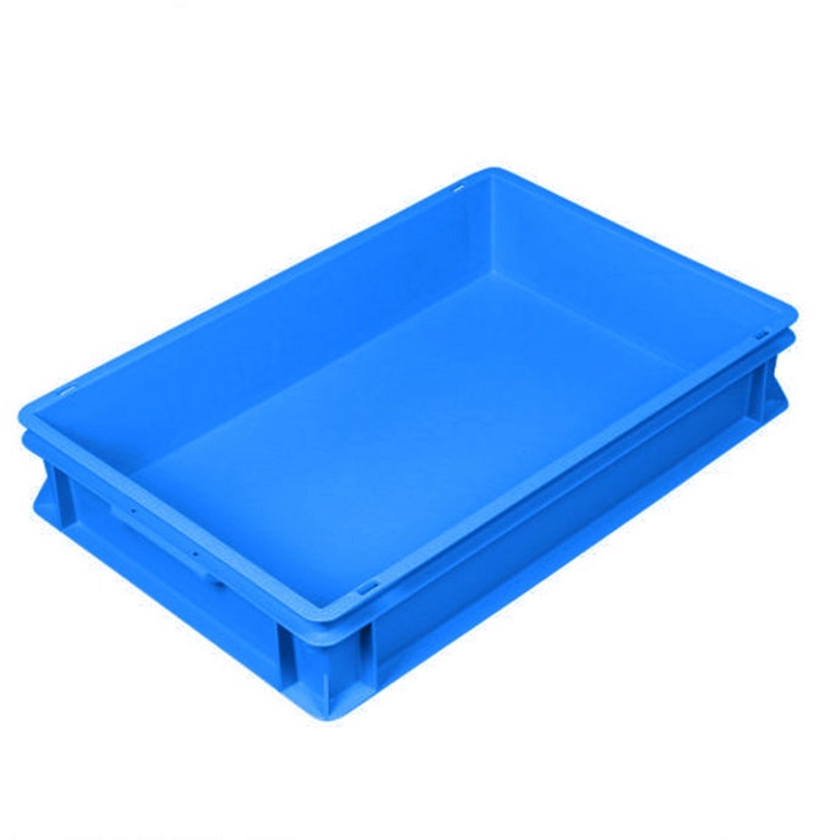 Stapelbak kunststof 600x400x120 mm 20 liter blauw - Euronorm - Grijprand