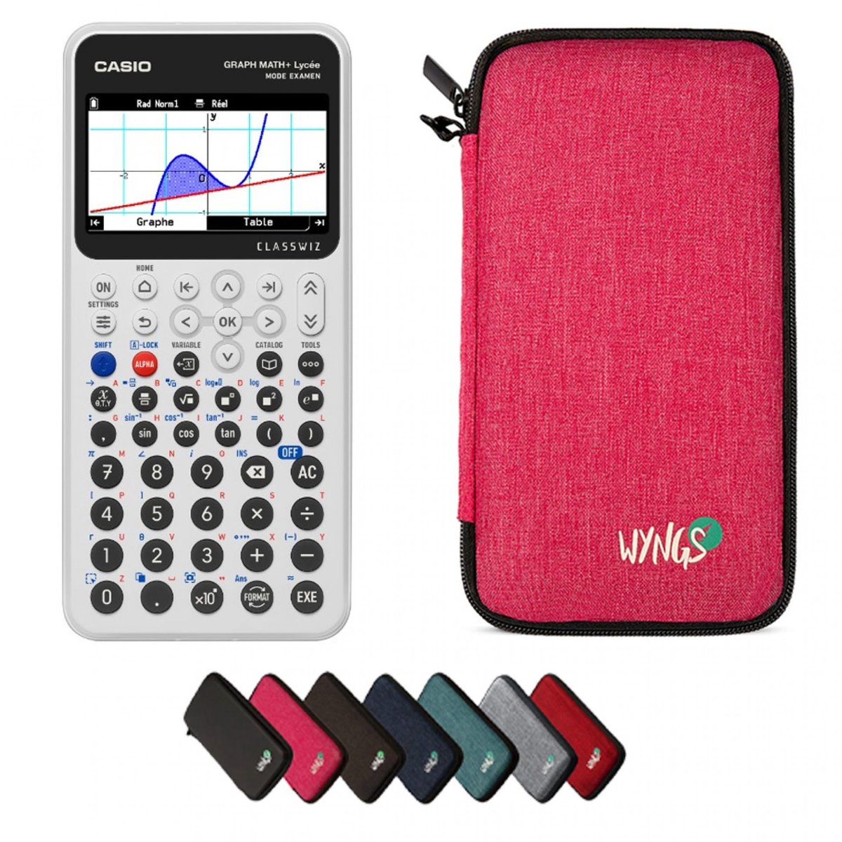 Elzusha - Basis Pakket met Casio Graph Math+ Rekenmachine Roze
