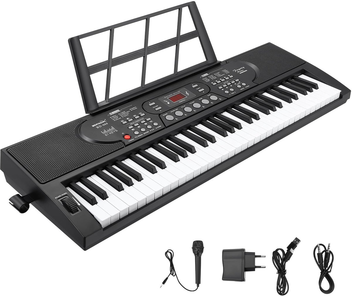 Elzusha - 61 Toetsen Elektronische Piano voor Beginners