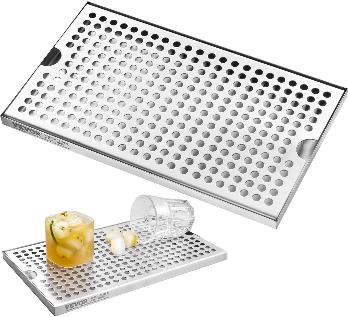 Elzusha - RVS Drupbak met Afneembare Deksel en Antislip Pads