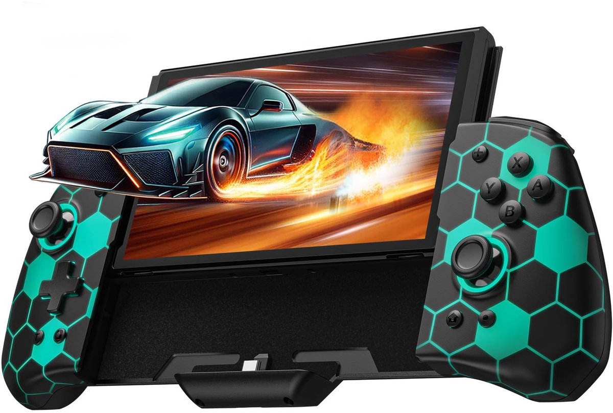 Elzusha - Ergonomische Switch Controller met LED Verlichting en Turbo - Zwart