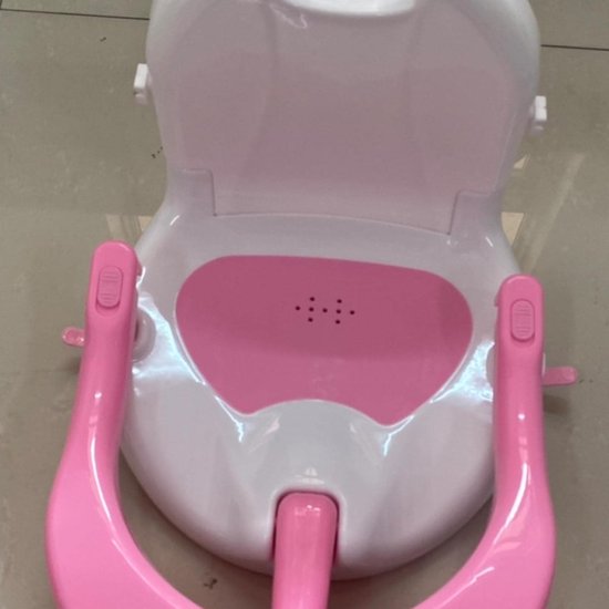 Baby badzitje - Babydouche stoel - Veilig badderen - Antislip zuignappen - 32 x 32 x 28 cm - Wit roze — afbeelding 3