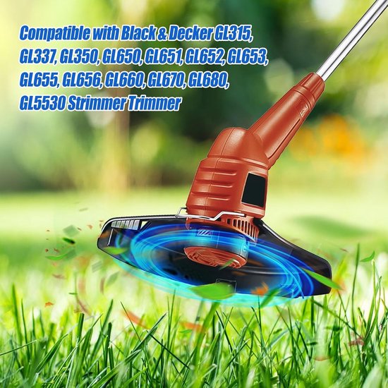 Vervangende Trimmer Spoel met 12.2m x 1.65mm Draad voor Diverse Grastrimmers, Geschikt voor GL315, GL350, GL650 en meer (8 Spoelen + 1 Deksel) — afbeelding 2
