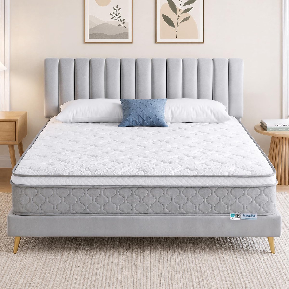 LITTLE TREE Pocketvering Matras - 200 x 120 x 25 cm - 9‑Zones Ondersteuning - Lyocell Bekleding - Traagschuim - Vacuüm Oprolbaar - Voor Slaapkamer En Gastkamer - Grijs