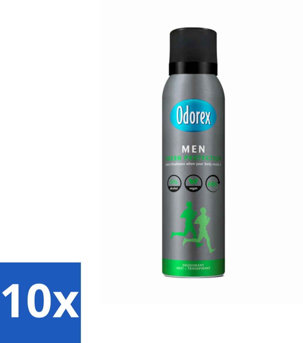 10 x Odorex Deodorant Spray For Men Fresh Protection 150 ml - Man Deodorant - Deodorant Spray - Zweet En Geur - Frisheid - Sportieve Geur