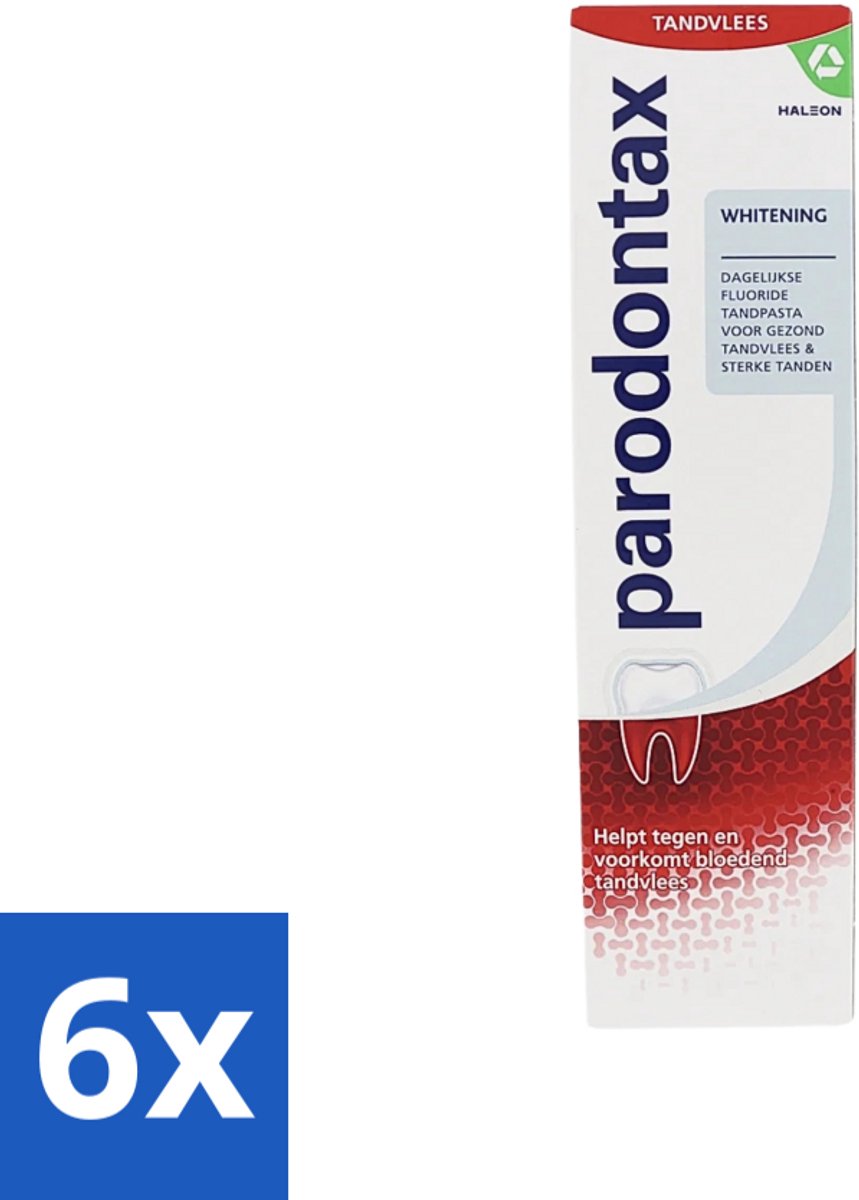 6 x Parodontax - Tandpasta - Whitening - 75ml - Tandpasta - Tanden Witter Maken - Tandplak Verwijderen - Bloedend Tandvlees - Fluoride