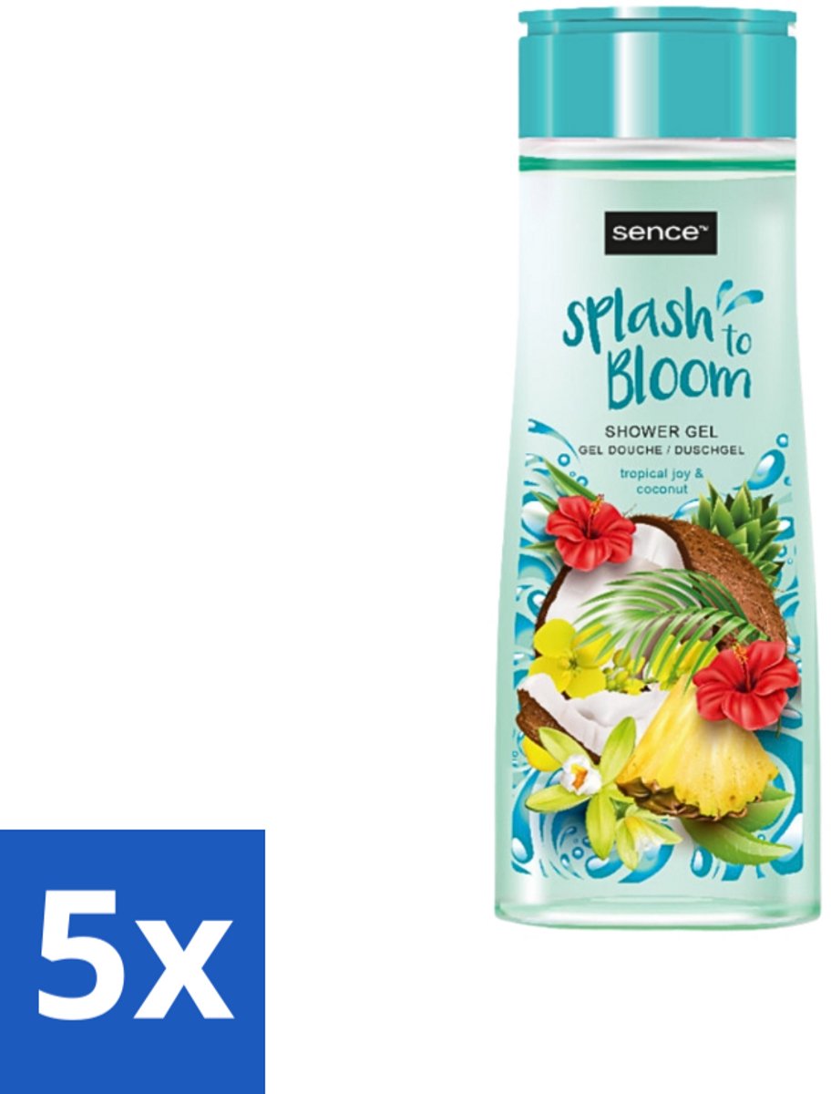 5 x Sence - Tropical Joy & Coconut - Douchegel - Exotisch - 300 ml - Douchegel - Kokos - Tropisch Fruit - Exotische Geur - Huidverzorging