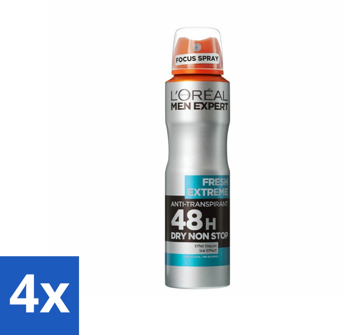 4 x L'Oréal Men Expert Deodorant Spray Fresh Extreme 150 ml - 48 Uur Deodorant - Anti-geur - Transpiratiecontrole - Frisse Geur - Deodorant Spray