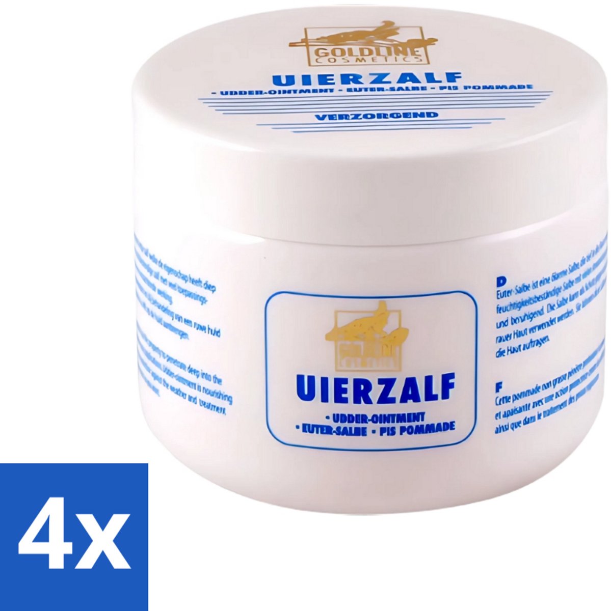 4 x Goldline - Uierzalf - Bodycrème - Beschermend - 250 ml - Uierzalf - Huidbescherming - Huidverzorging - Droge Huid - Gevoelige Huid