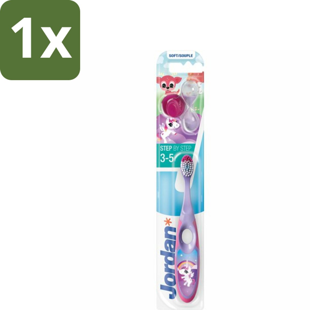 1 x Jordan Tandenborstel Step 2 (3-5 jaar) - Tandenborstel Kinderen 3-5 Jaar - Tandenborstel Melkgebit - Tandenborstel Voor Kinderen - Tandenborstel Zachte Haren - Tandenborstel Voor Melktanden