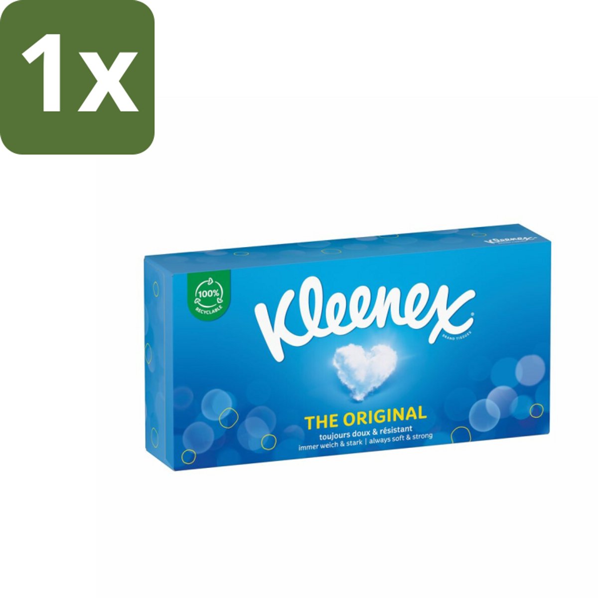 1 x Kleenex Original Tissues 72 stuks per verpakking - Tissue - Neusdoek - Zachte Tissue - Gezin - Verkoudheid