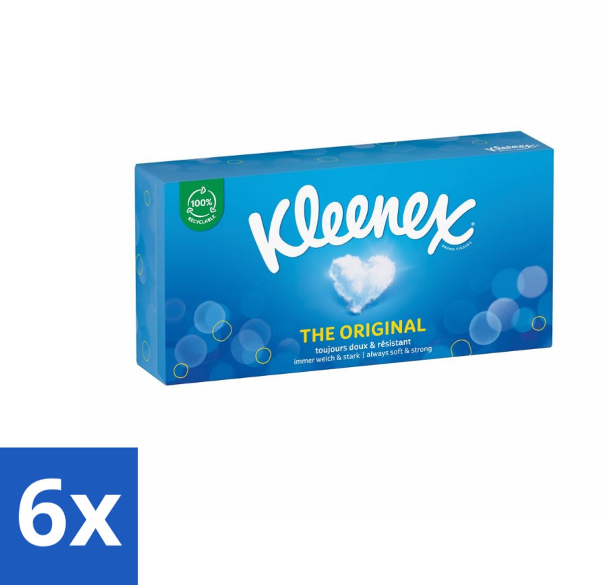 6 x Kleenex Original Tissues 72 stuks per verpakking - Kleenex The Original - Tissues - Neus Snuiten - Zachte Tissues - Sterk En Zacht