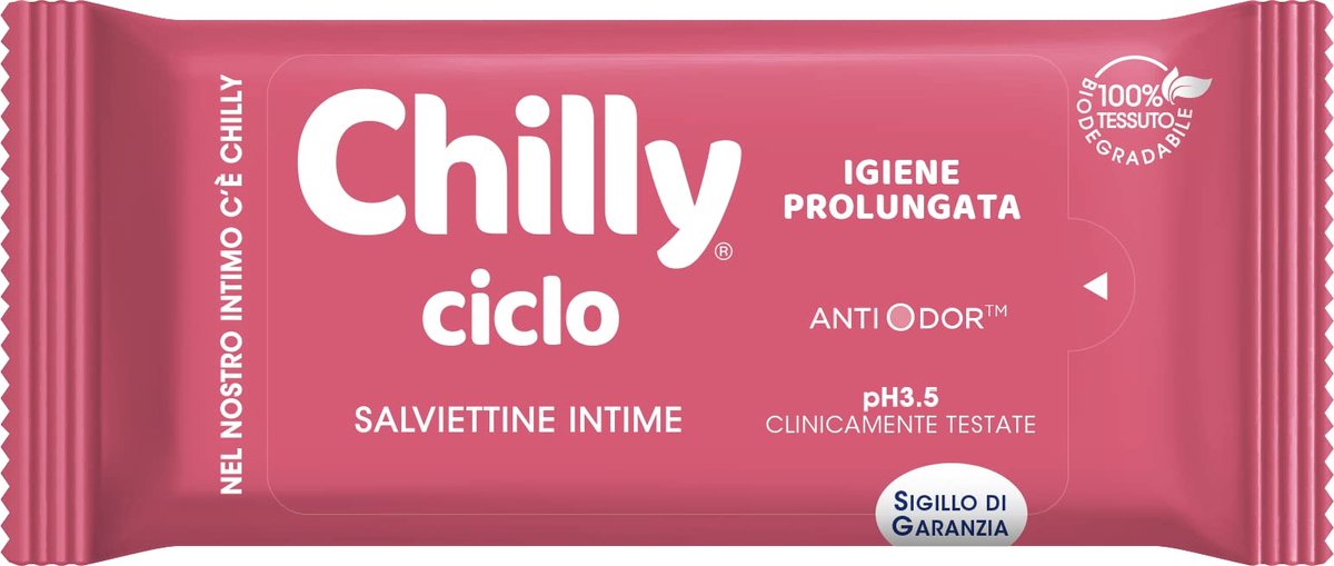 Chilly Cyclusreinigingsdoekjes, 100% biologisch afbreekbaar, ideaal voor onderweg, pH-waarde 3,5, klinisch getest - ShopVlot
