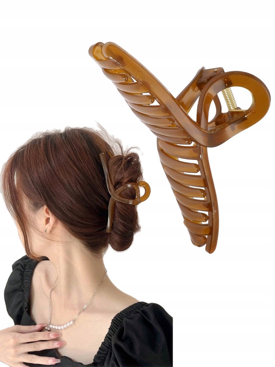 XXL Acryl Haarclip Bruin - Sterke en Stijlvolle Haaraccessoire