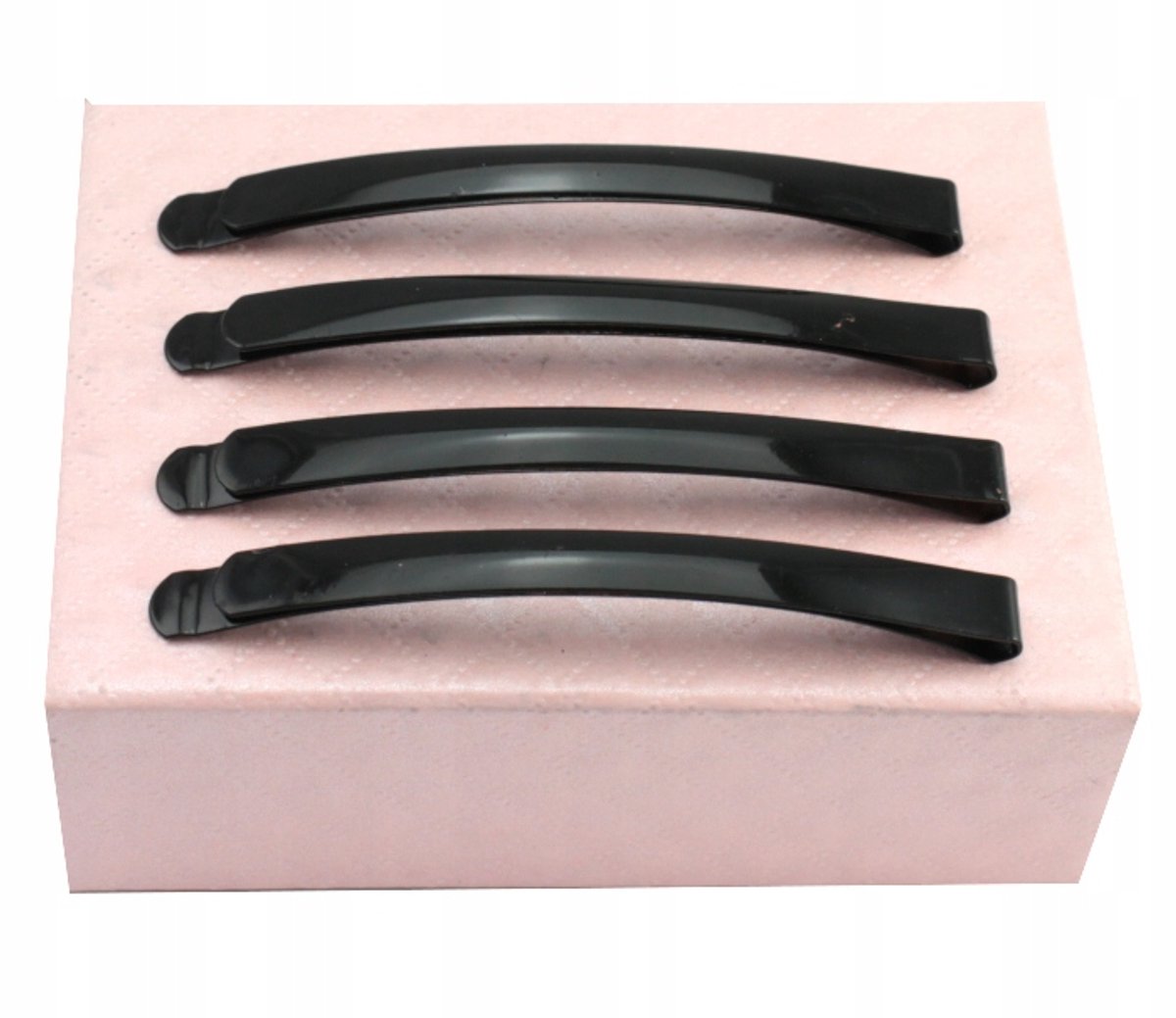 Zwart metalen haarclips - 4 stuks, 6,8 cm