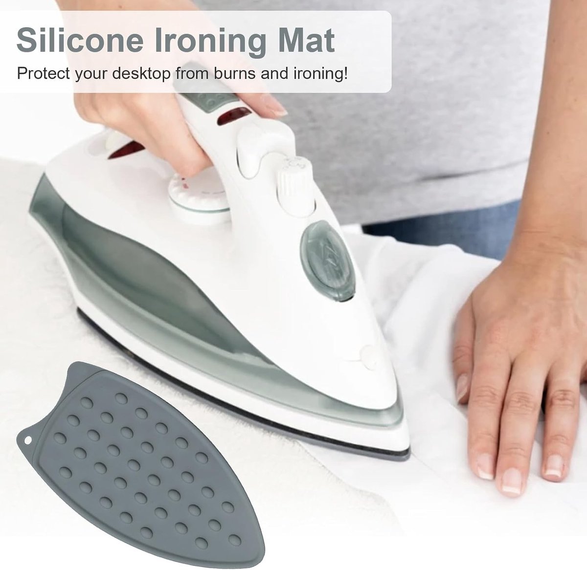Hittebestendige Strijkmat van Silicone, Antislip Strijkondergrond, Ideaal voor Strijken en Opbergen, 29.2 x 21.6 cm