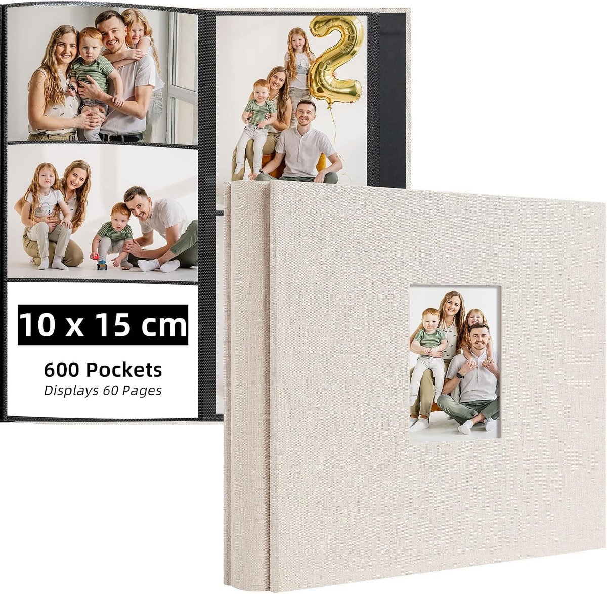 Grote Capaciteit Fotoalbum voor 600 Foto's van 10x15cm, Geschikt voor Familie, Bruiloft en Reisherinneringen