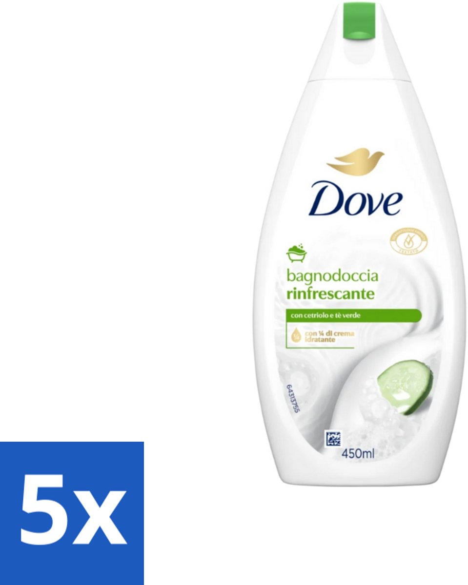 5 x Dove – Douchegel – Refreshing – 450 ml - Douchegel - Frisheid - Reiniging - Huid Verzorging - Mild Reinigen