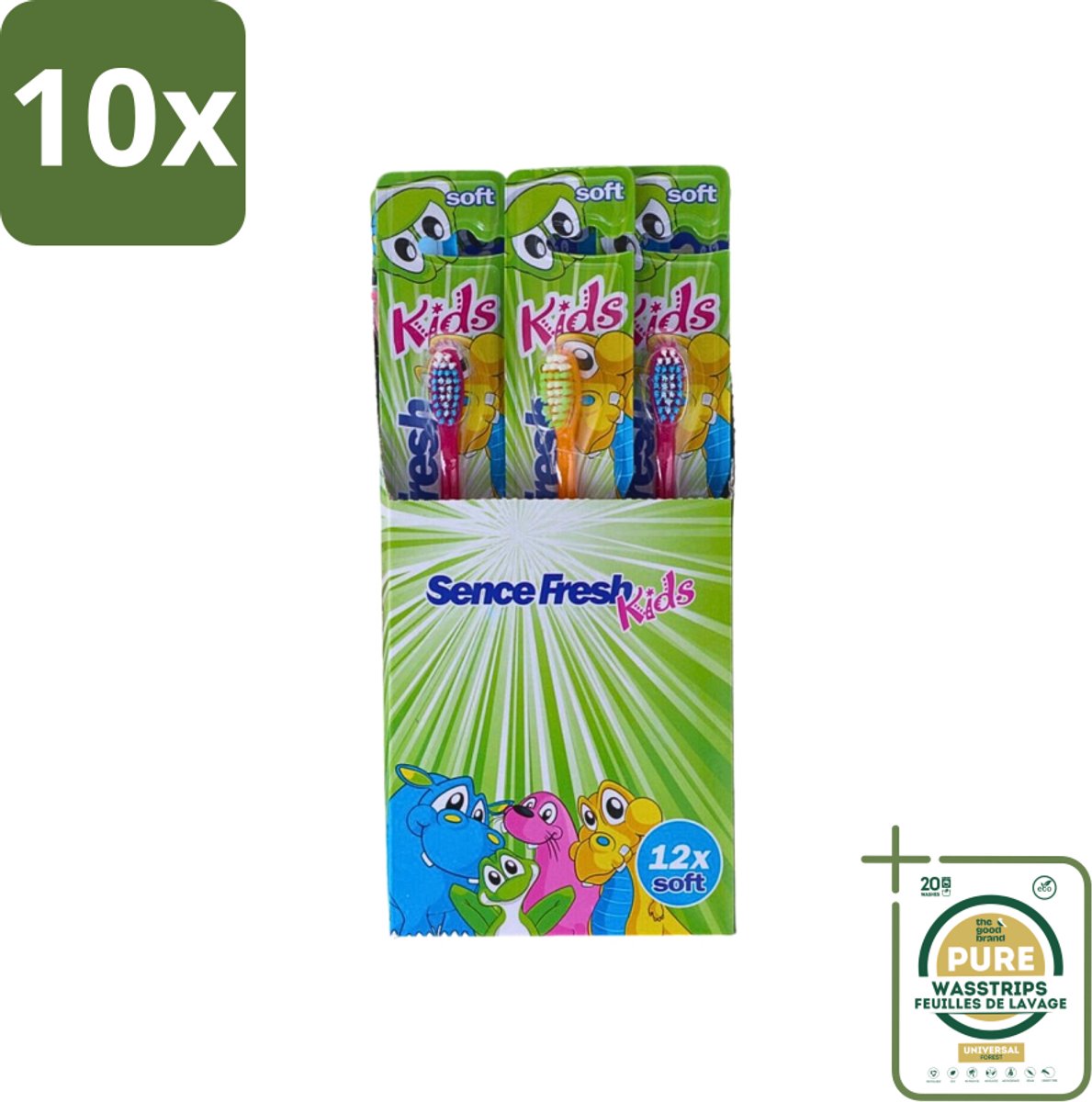 10 x Sence - Fresh Kids Soft - Tandenborstels - Zacht - 12 Tandenborstels - Grootverpakking - Tandenborstels Voor Kinderen - Zachte Tandenborstels - Kindertandenborstels - Tandenborstel Voor Kinderen - Gezonde Mondhygiëne