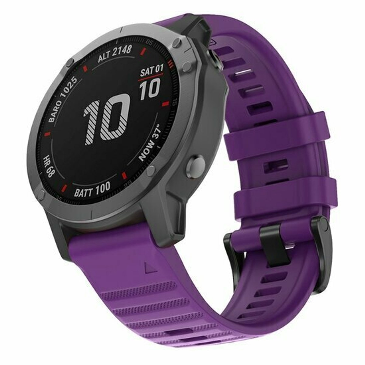 By Qubix - Geschikt voor Garmin bandje - 22mm Quickfit - Siliconen bandje - Paars - Geschikt voor Garmin Fenix 9 / 9 pro - 47mm