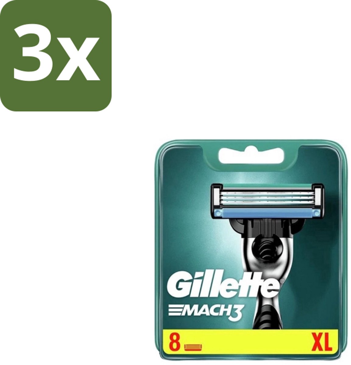 3 x Gillette – Mach3 – Scheermesjes – 8 mesjes - Scheren - Scheermesjes - Scheercomfort - Roodheid - Huidbescherming