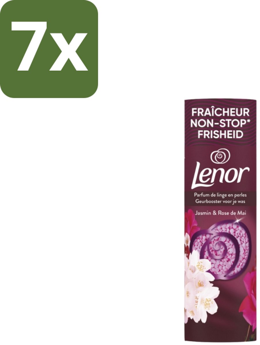 7 x Lenor – In-Wash Geurbooster – Jasmijn & Rose de Mai – 19 wasbeurten - Geurbooster - Wasgeur - Jasmijn - Rozen - Frisheid
