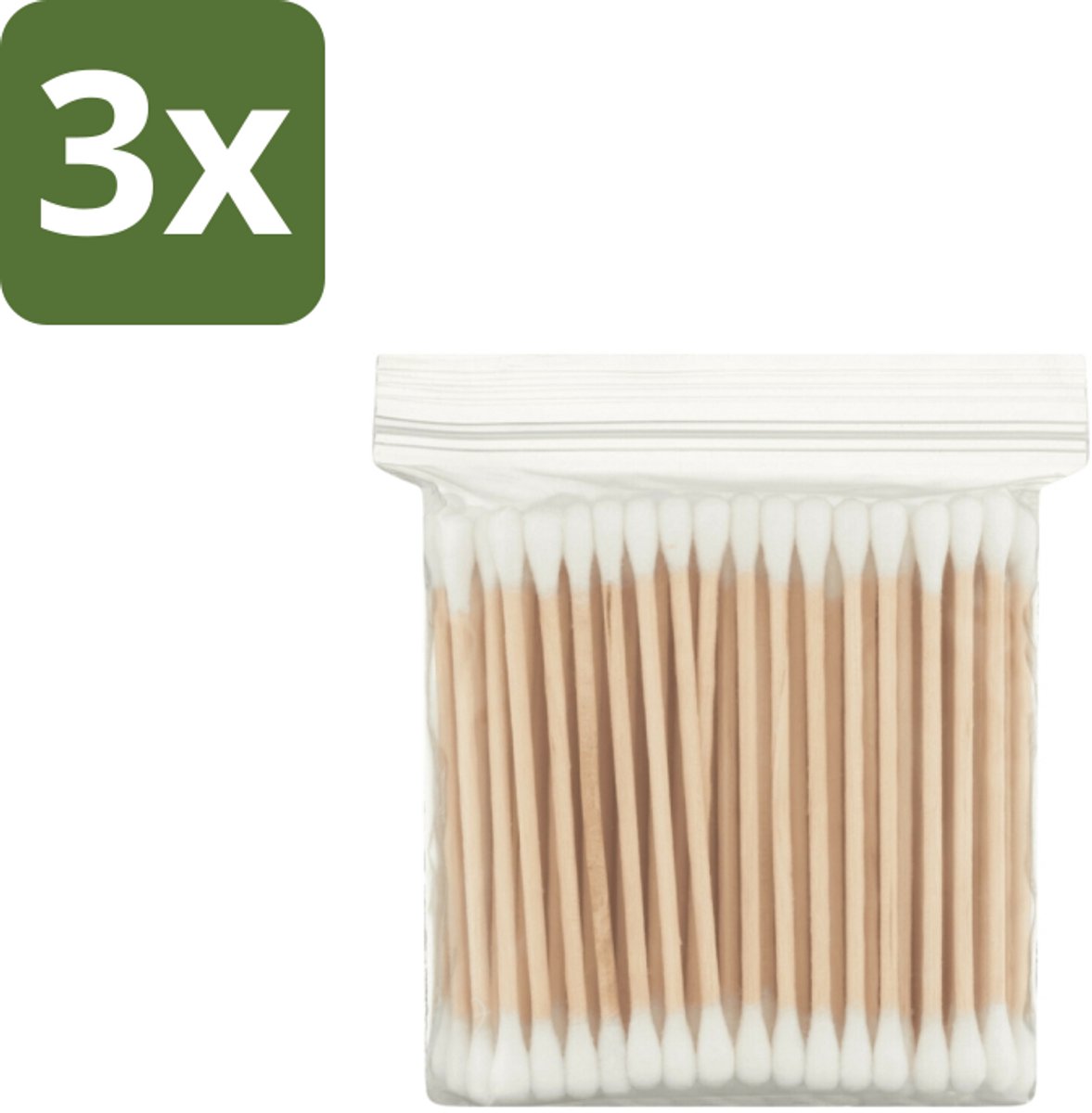 3 x Wattenstaafjes – Hout – Verzorgend – Duurzaam - Wattenstaafjes Hout - Oorverzorging - Hygiëne - Houten Wattenstaafjes - Milieuvriendelijk