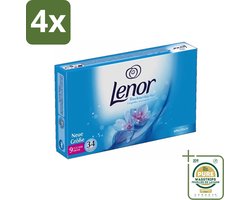 Lenor - Droogtrommeldoekjes - Aprilfris - Textielverfrisser - 34 Doekjes - Voordeelverpakking - 4 stuks - Wasdoekjes - Statische elektriciteit