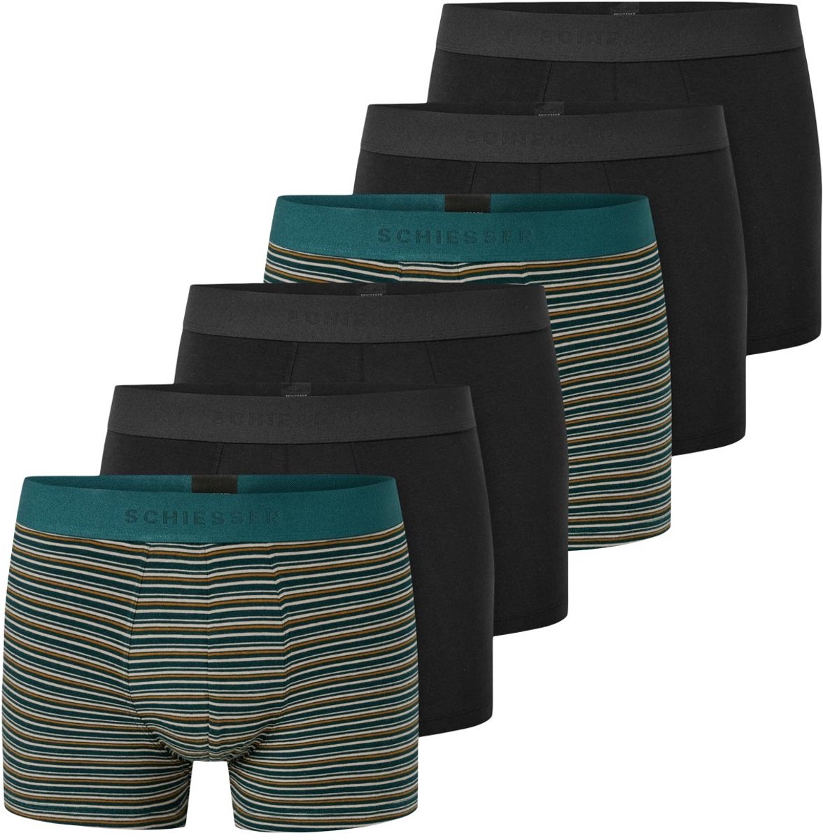 Schiesser Heren retro short / pant 6 pack 95/5 Cotton