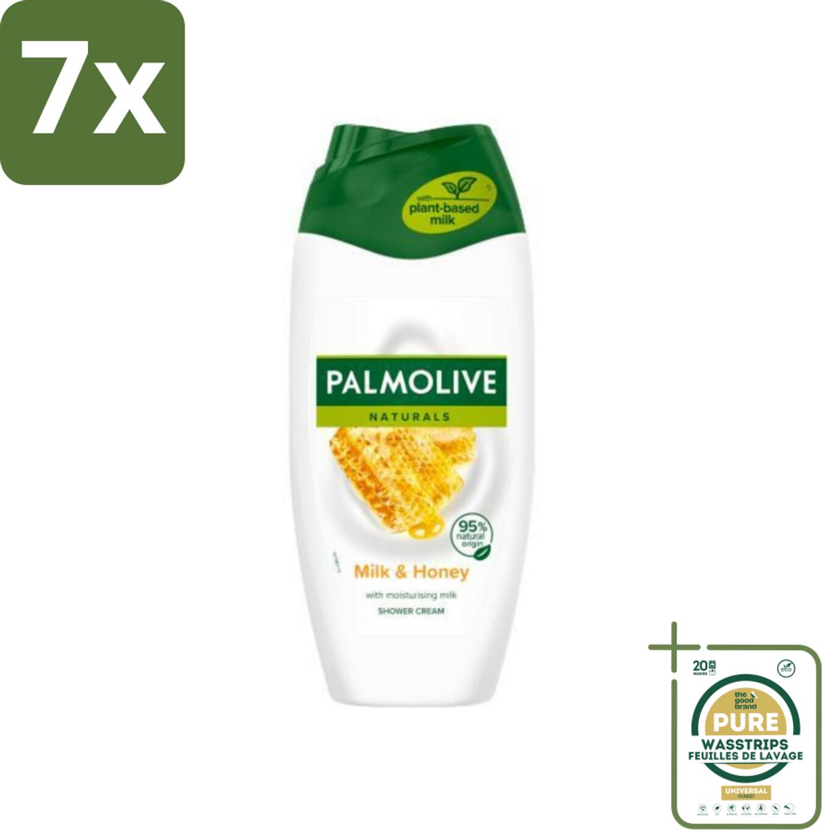 7 x Palmolive Naturals - Douchecrème - Honing & Melk - Hydraterende Melk - 250 ml - Grootverpakking - Douchegel Honing En Melk - Hydraterende Douchegel - Melk En Honing Douchegel - Verzorgende Douchegel - Huid Verzorging