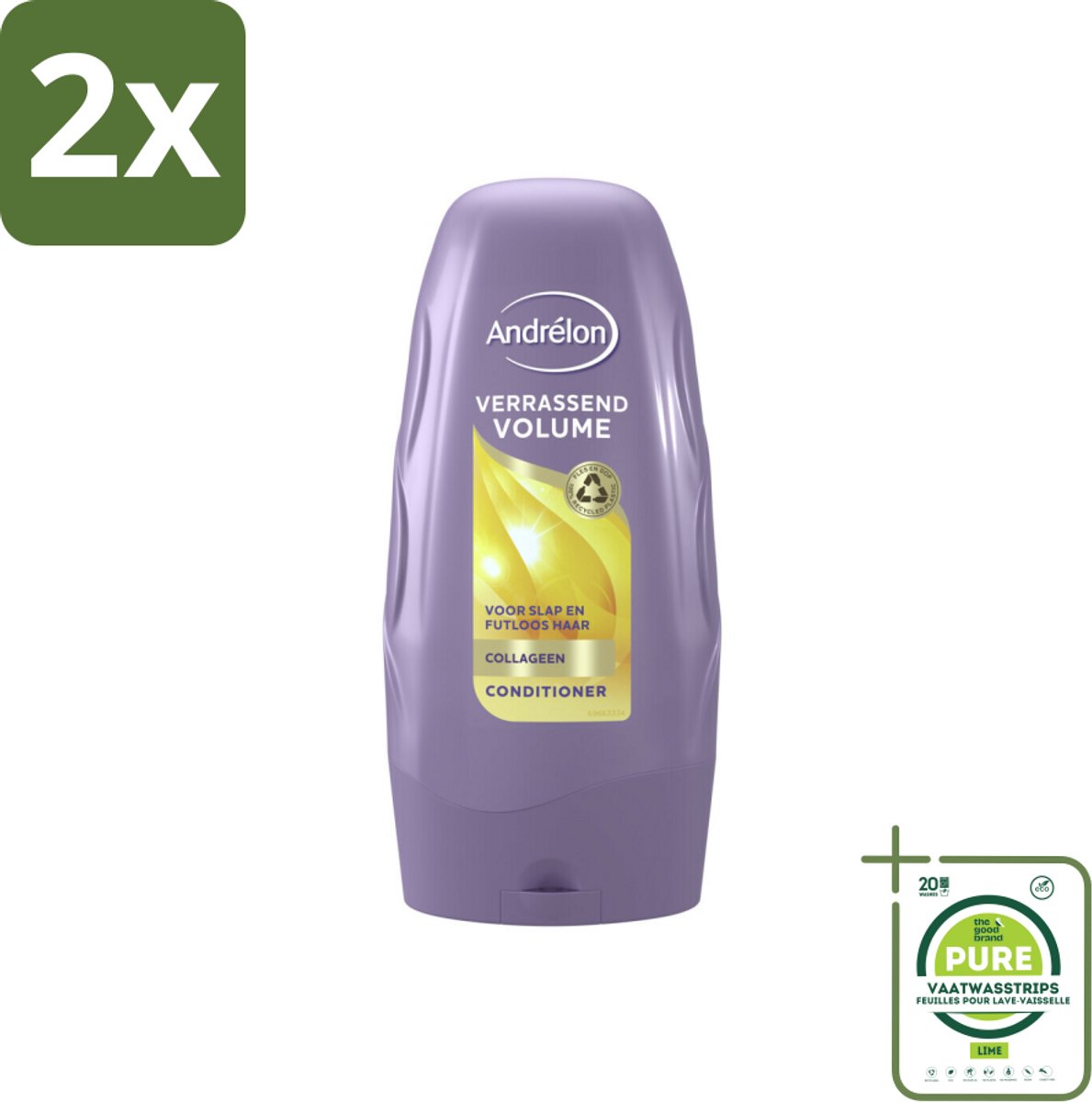 Andrélon Conditioner Verrassend Volume 250 ml - Voordeelverpakking - 2 stuks - Volume - Haarkleur