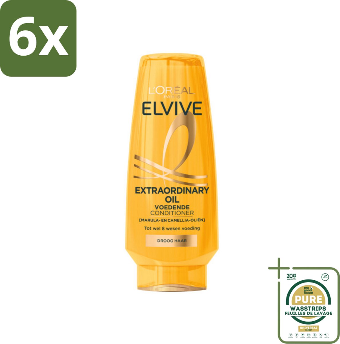 L'Oréal Elvive Extraordinary Oil Conditioner 200 ml - Voordeelverpakking - 6 stuks - Haar hydraatatie - Haar herstel