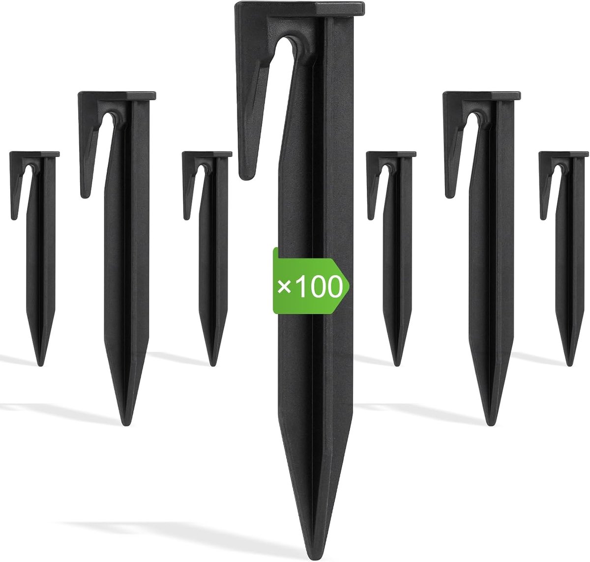 Aardpennen voor robotmaaier, begrenzingskabel, 100 stuks, haken, grondpennen, spijkers, haringen voor begrenzingsdraad, haken, begrenzingskabel, compatibel met Gardena, Husqvarna, Worx, Bosch