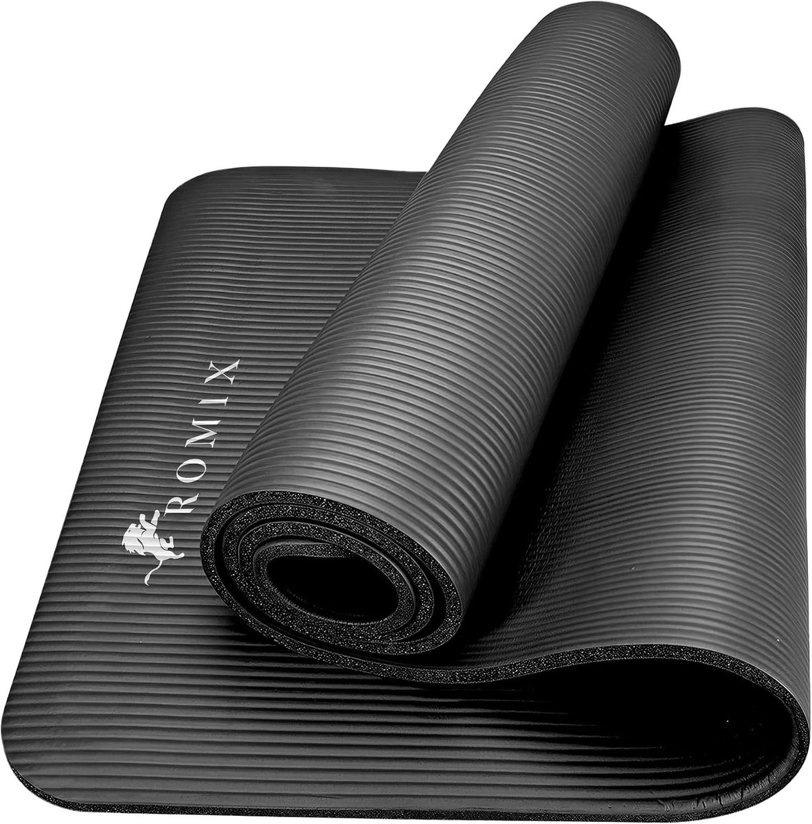 Fitnesmat - Fitnessmat - Zwart - 180 x 60 cm - Antislip en Zacht - Voor Thuis en Sportschool
