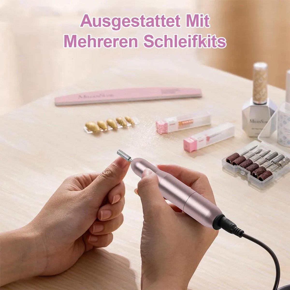 LISM-Elektrische nagelvijl, 20.000 toeren per minuut, instelbare snelheid, USB-aansluiting, geschikt voor gel- en acrylnagels, lichtgewicht en draagbaar.