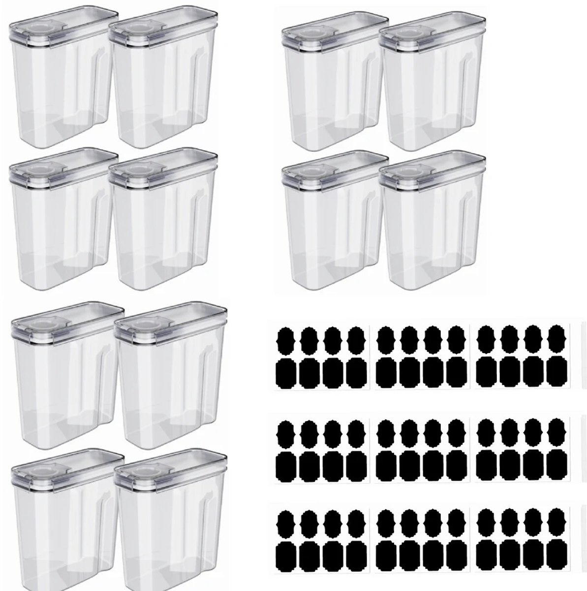 ArtiZo Bewaardoos - opbergbox - voedselopbergers - 12 stuks - inhoud 4 liter per container - luchtdicht -