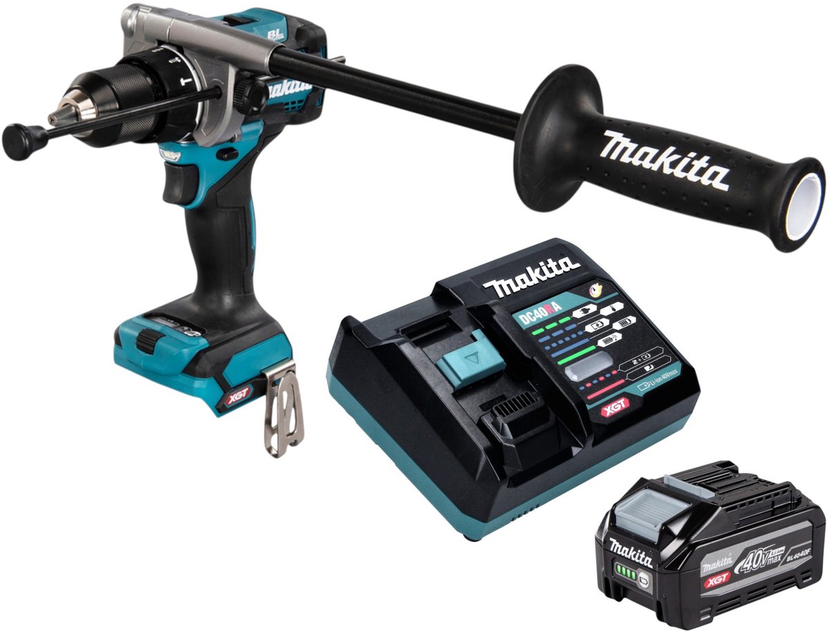 Makita HP 001 GU101 accu-slagboorschroevendraaier 40 V max. 140 Nm borstelloos + 1x accu 4,0 Ah + oplader