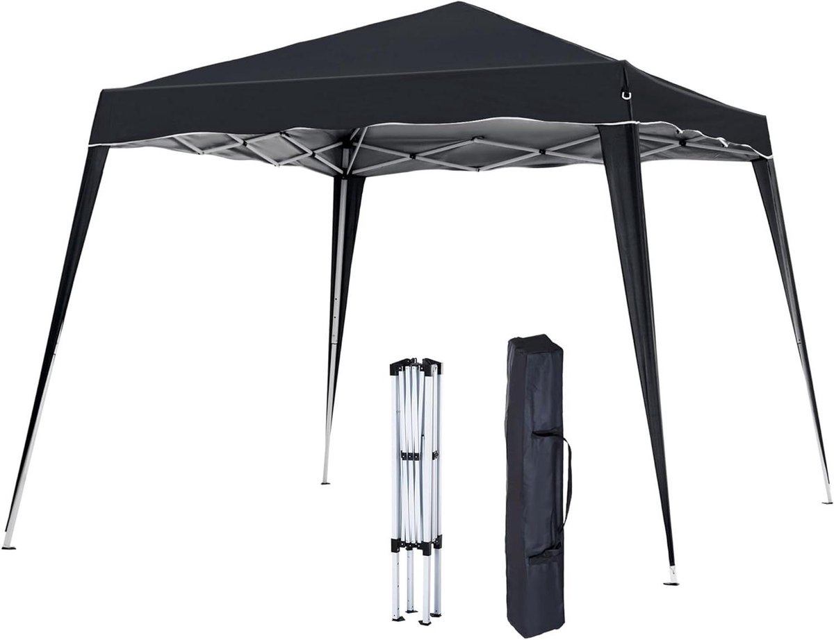 Pop-up Tent - Tuin Gazebo - Buiten Bijeenkomsten - Waterbestendige Hoes - 3M x 3M - Zwart