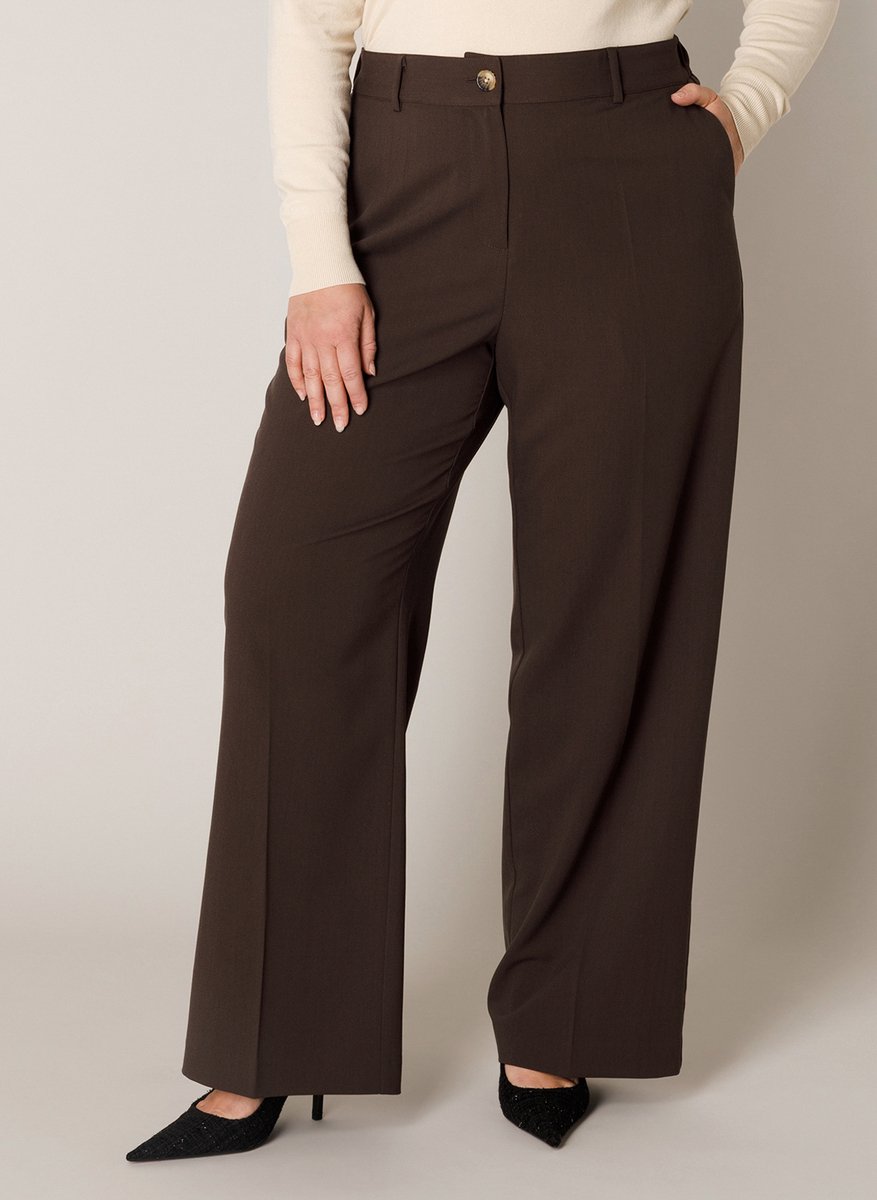 BASE LEVEL CURVY Yunia Pants - Brown - maat W0(46) / L30