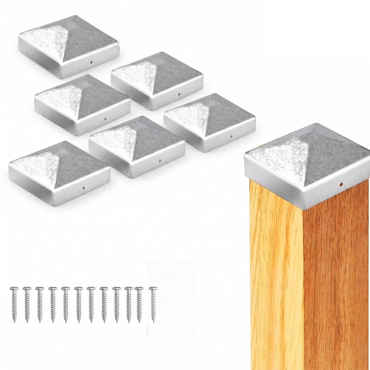 Elzusha - Set van 6 Hekpaaldoppen voor Houten Palen
