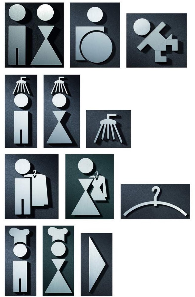 Elzusha - Iconische Toiletdeur Sticker voor Mannen in RVS