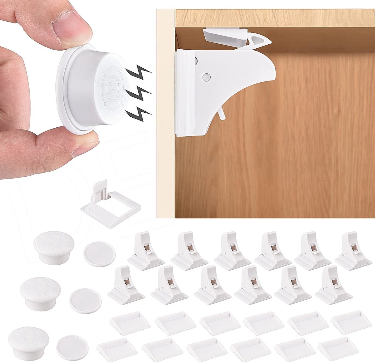 Elzusha - Veiligheidslockset voor meubels - 12 sloten en 3 sleutels