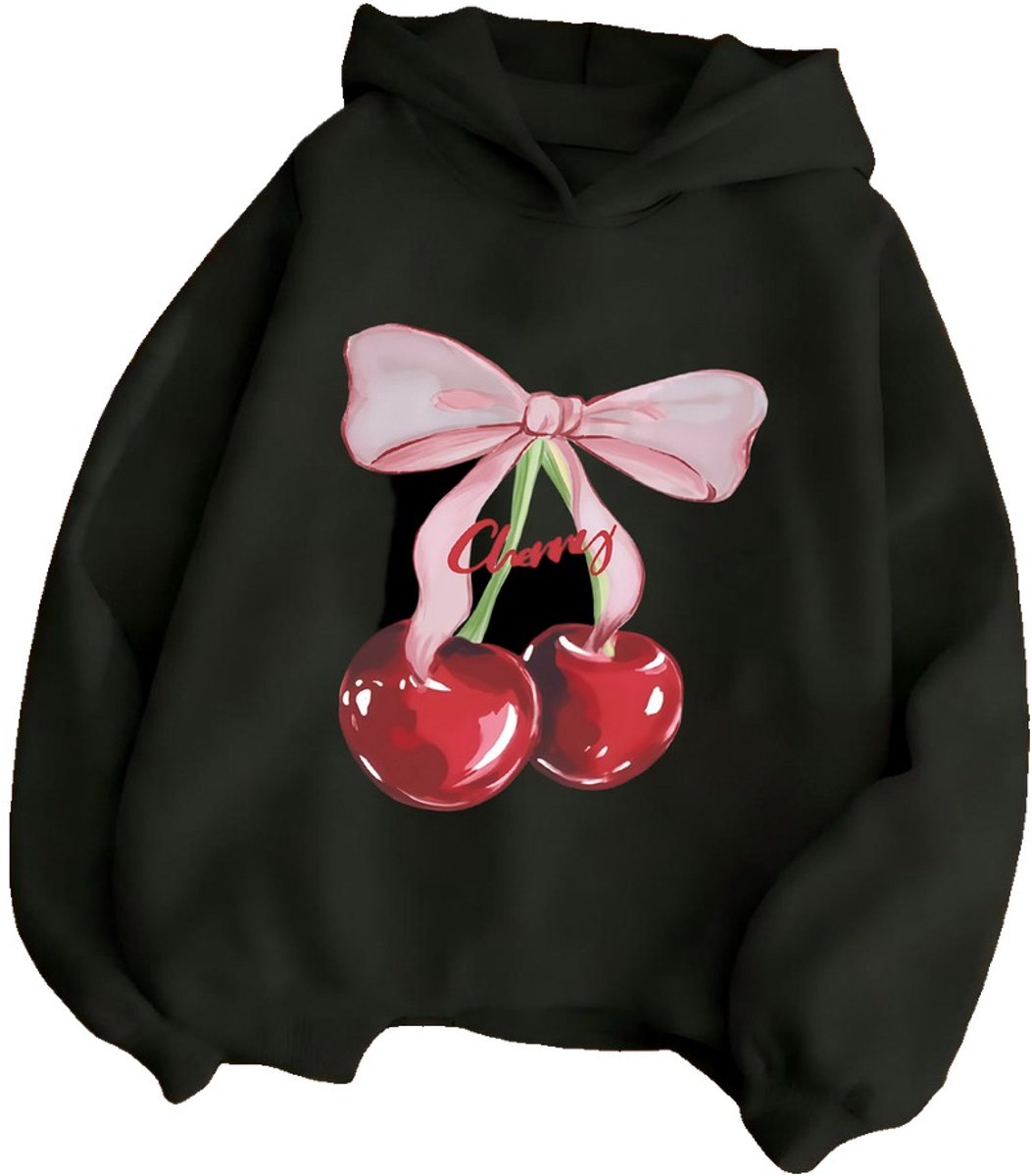 Currero Hoodie Meisjes Warme Hoodie Met Capuchon Comfortabele Sweater Meisje Casual Trui Pullover Meisjestrui 7-8 Jaar Zwart