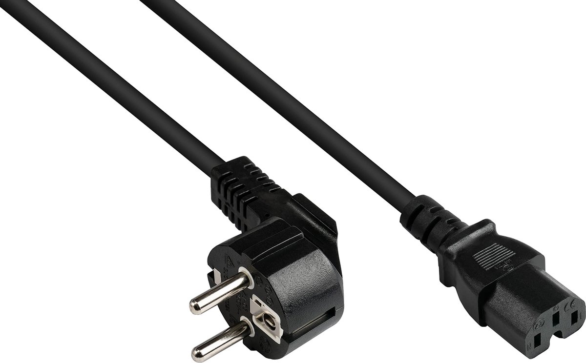 Good Connections P0150-S007 netsnoer, 0,75 m, geaarde stekker type E+F (CEE 7/7, hoekig) op C15 - ShopVlot