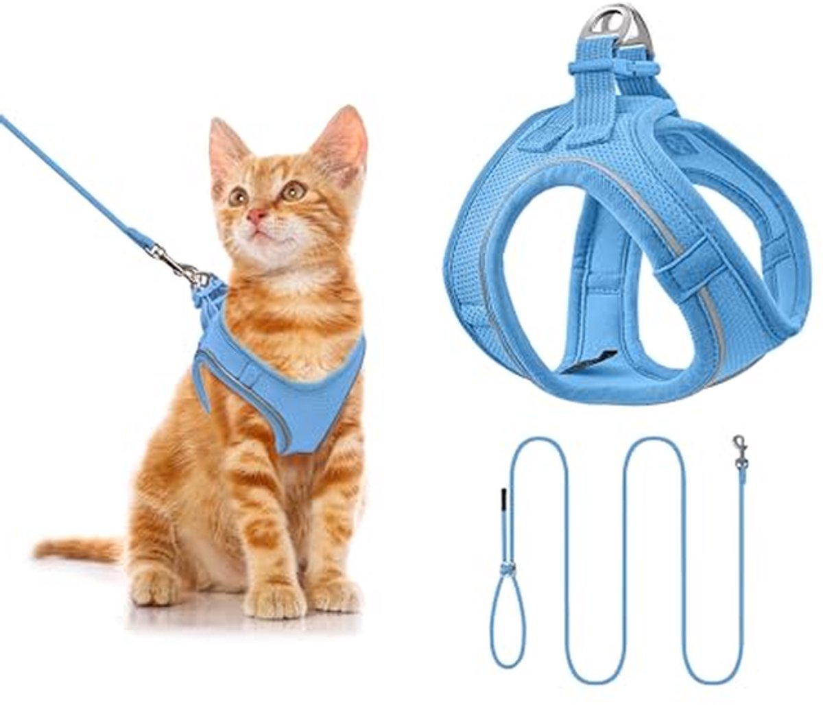 Honden tuigje - Huisdier borstband - Veilig uitlaten - Ademend mesh materiaal - XXXS - Blauw